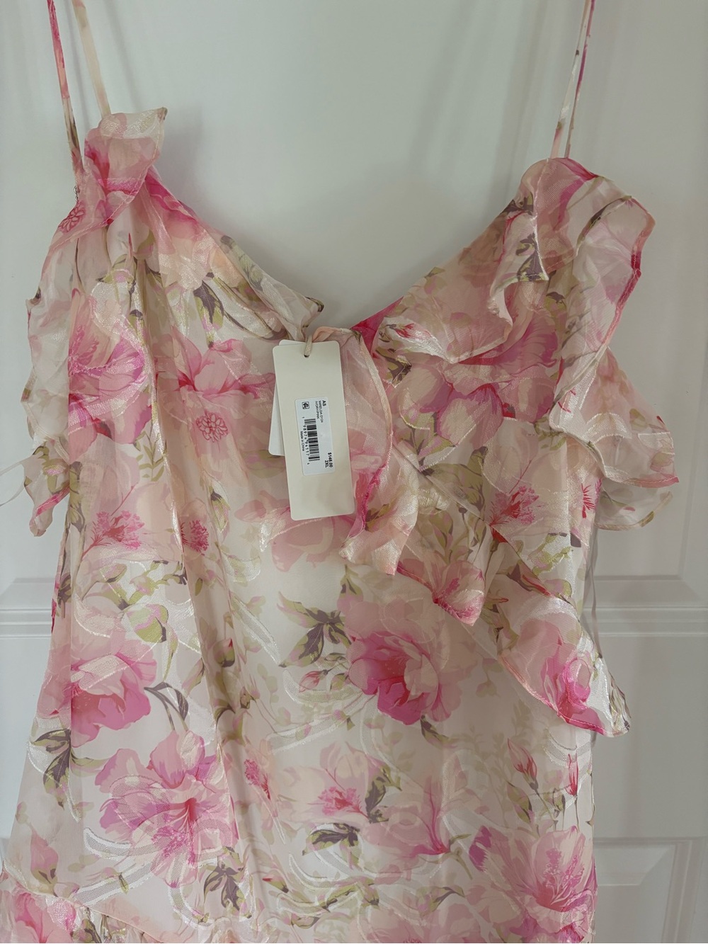NWT Altar’d State Floral Pink Ruffle Maxi Dress 2X - Picture 4 of 6